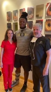 Deonte Johnson with Dr. Haines